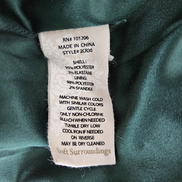 Soft Surroundings Blazer Holiday Green Velvet Long Sleeve Open Front Medium - Picture 5 of 6